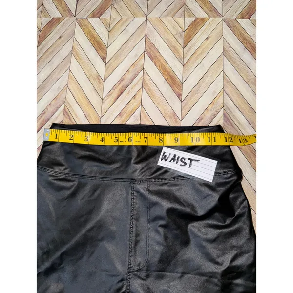 Offline Aerie Faux Liquid Leather Leggings Hi Rise‎ Black M Edgy Moto Vamp Sleek - Image 5