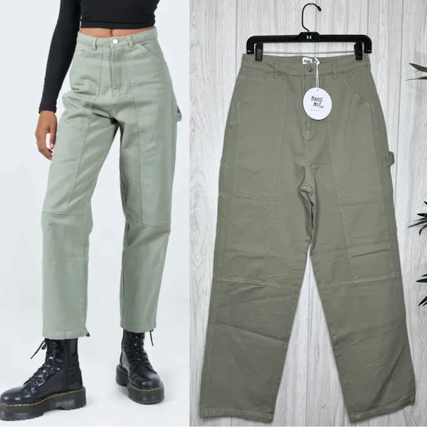 NWT Princess Polly Dropouts Cargo Pants Loose Fit Utility Carpenter size 6 NEW - Image 2