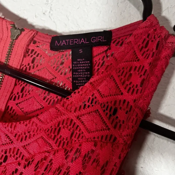 Material Girl Red Maxi dress Layered Mini Skirt‎ Sleeveless size S illusion - Image 4