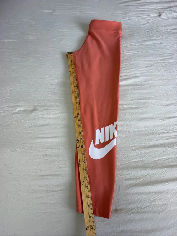 Nike women Rose Red Logo Leggings Size Medium - Image 6