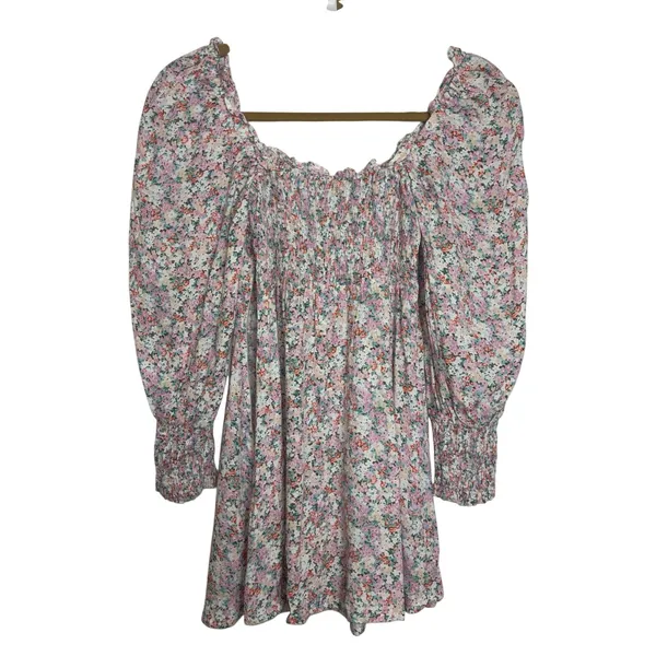 Faithful the Brand Ira Mini Dress Vignette Floral Pink 2 XS Cottage Hoco - Image 3
