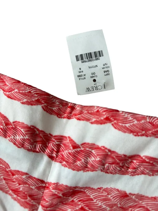 J CREW Rope Print Striped Stretch Shorts Size 8 NEW - Image 3