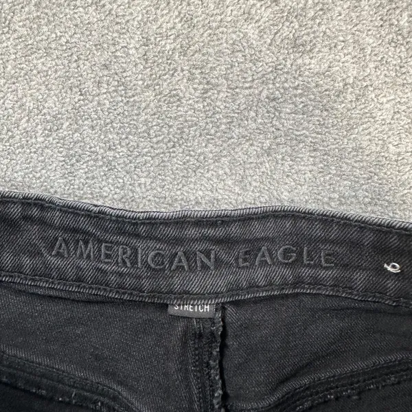 American Eagle Highest Rise 90's Boyfriend Jean Shorts Size 6 Black Denim Stretc - Image 2
