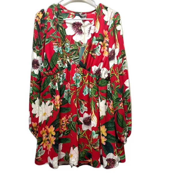 NWT Show Me Your Mumu Dakota Babydoll Dress Tea Garden Red Floral Size‎ Small - Image 2