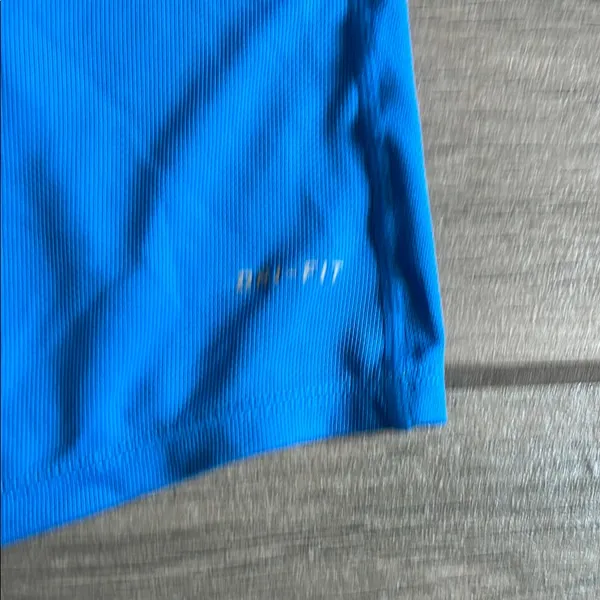 Nike Blue Fitted Racerback Tank Top - Image 5