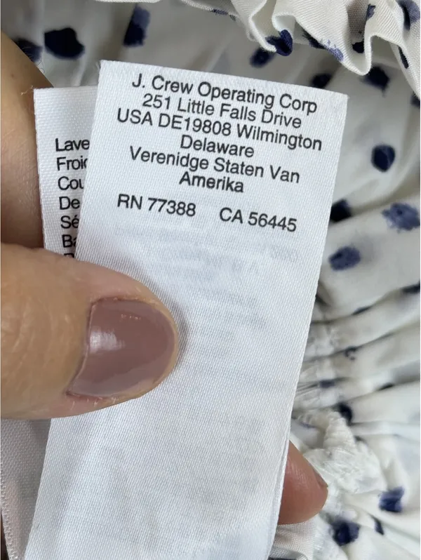 J.Crew Cinched-Waist Cotton Poplin Tank Top Blue Dot Smocked Crop M - Image 7