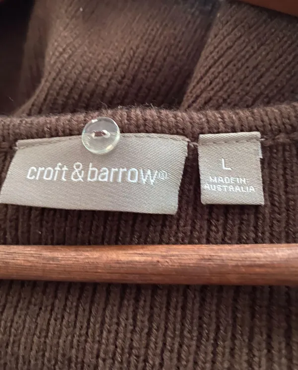 Croft & Barrow NWT women's brown cardigan size Large body 100% acrylic - Image 6