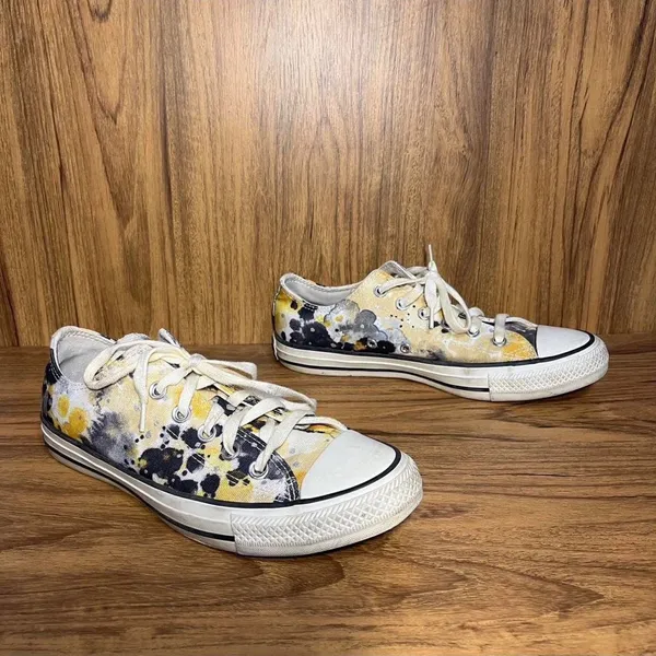 Converse chuck taylor all star washed floral Women’s 8 egret sesame black - Image 4