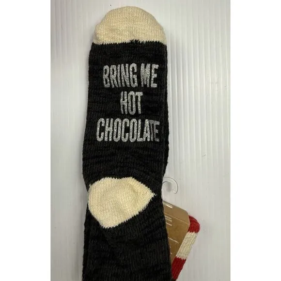 American‎ Eagle NWT Woman's Bring Me Hot Chocolate Socks Winter Holiday - Image 2