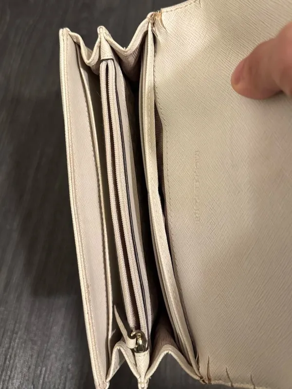 Womens Michael Kors Signature Canvas Beige Monogram Wallet Size OS - Image 6