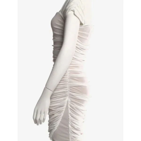 Elliatt BodyCon Ivory Ruched Draped Midi Dress size S - Image 4