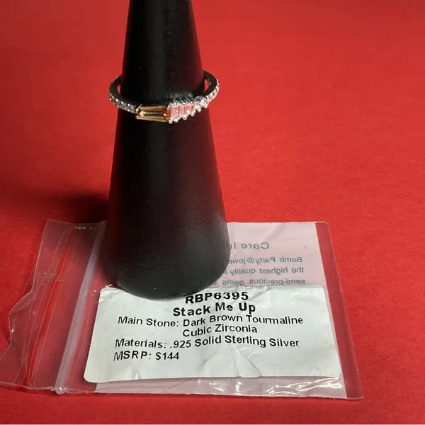 Bomb Party RBP6395 “Stack Me Up” Cubic Zirconia on .925 SSS Size 7 Ring NWT - Image 4