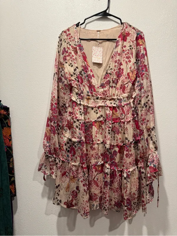 Free People Closer To The Heart Floral Mini Dress L NWT - Image 4