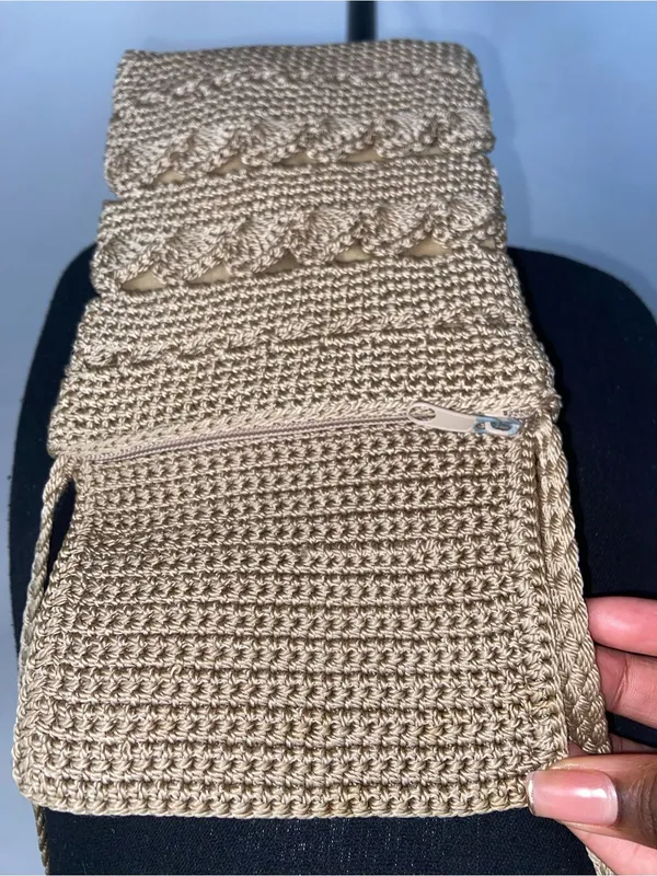 Handcrafted Woven Crossbody Bag in Beige - Image 8