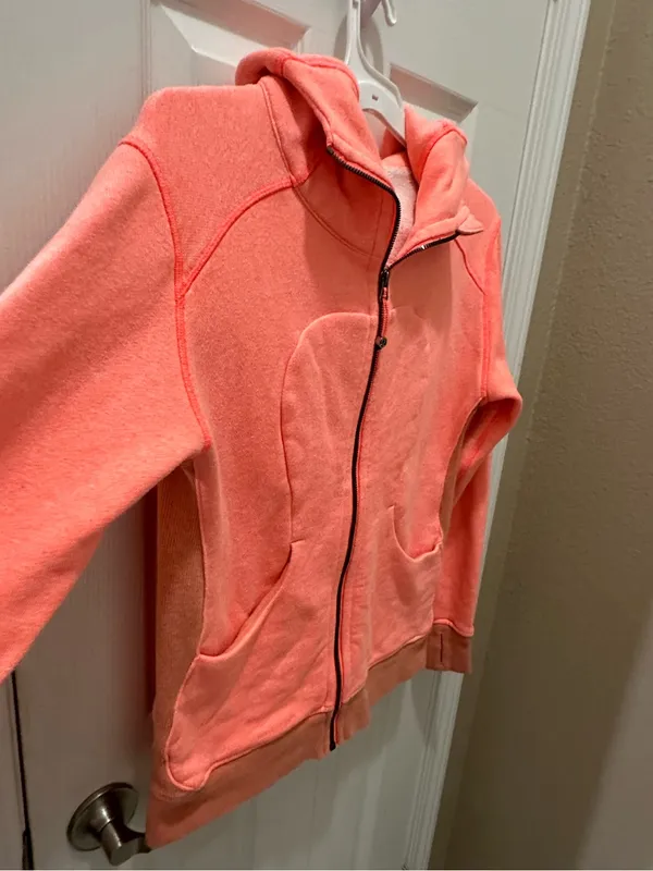 LULULEMON On The Daily Hoodie Jacket grapefruit coral pink size 6 - Image 13