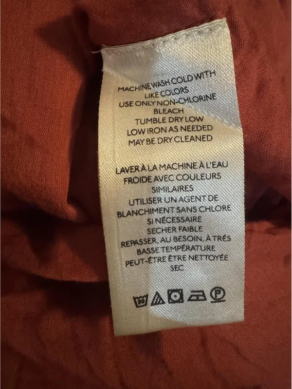 Free People Rust Red Button-Up Tunic Shirt XL - Image 8