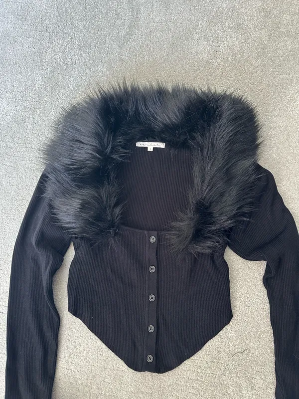 Et Clet Fur trim cardigan - Image 6