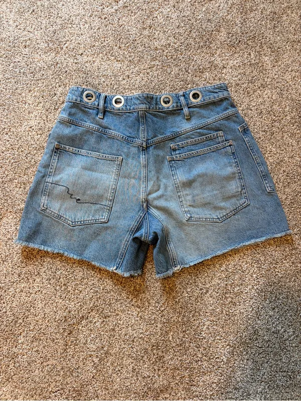 We The Free Moxie Barrel Denim Shorts Truest Blue Light Wash Size 30 - Image 5