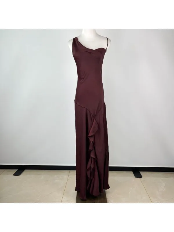 NWOT Farm Rio Ruffled Sleeveless V-Neck Maxi Dress Burgundy Size S - Image 6