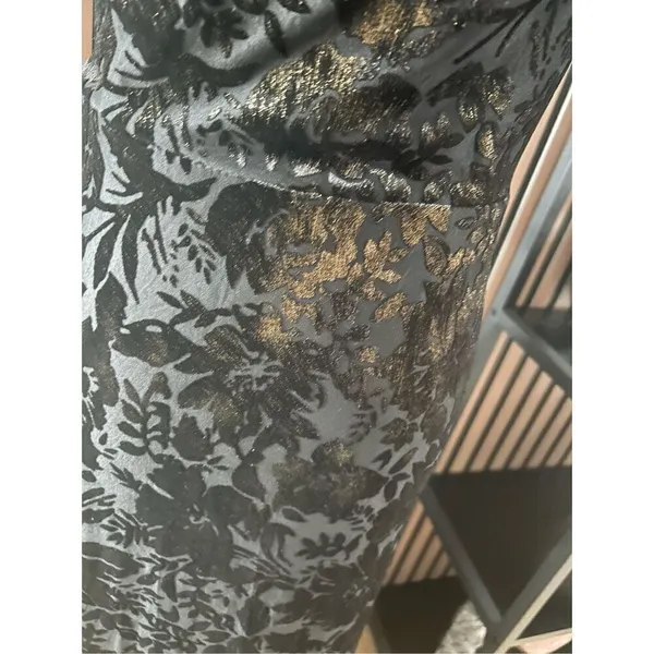 David’s bridal mother of the bride bridesmaid long maxi black dress with gold sh - Image 2
