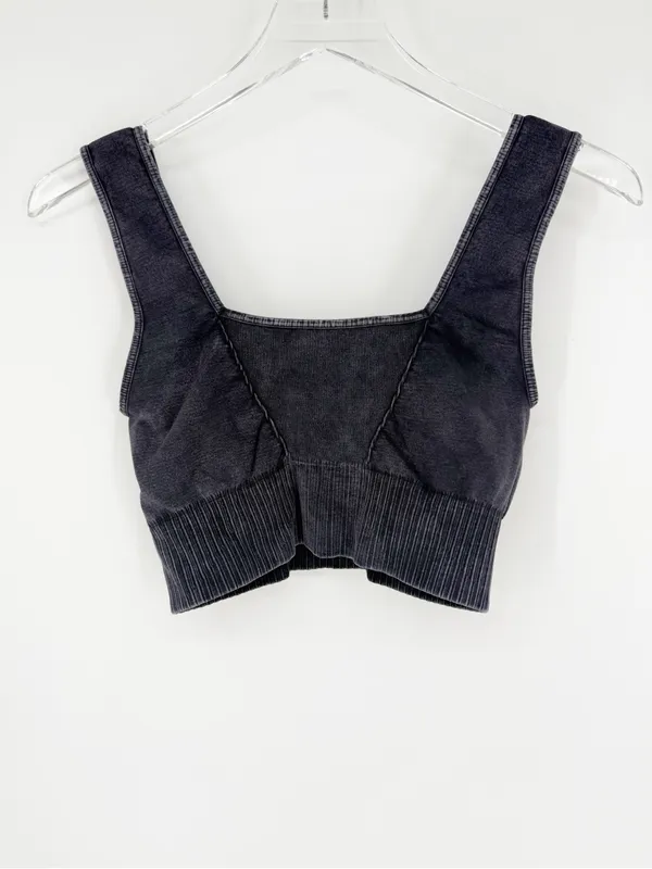 Free People Movement Good Karma Square Neck Sports Bra Women's M/L Grey Yoga - Image 3