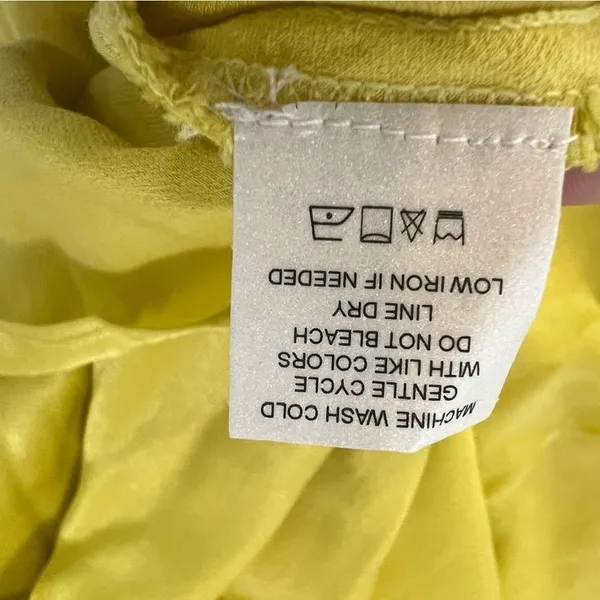 NWT Euro Summer Chartreuse Yellow V-Neck Slip Dress XS - Image 7