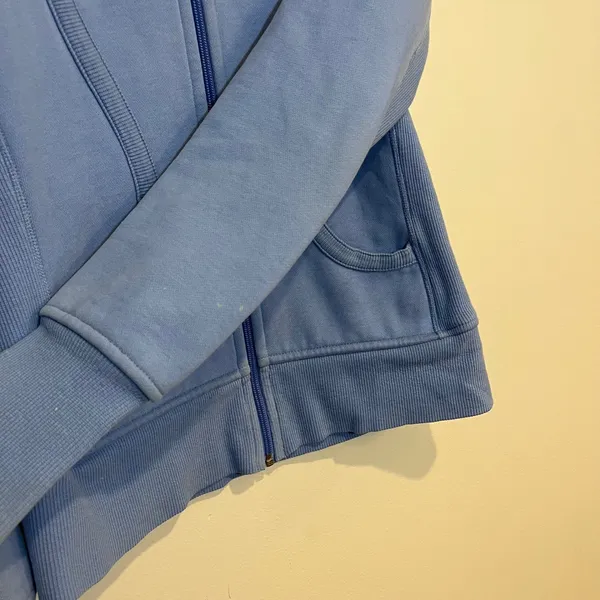 2000s Lululemon Sweatshirt Scuba Hoodie Full Zip Periwinkle Blue Women Size 6 - Image 6