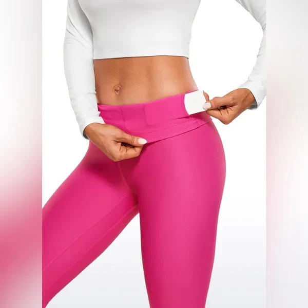 CRZ YOGA Thermal Fleece Lined Leggings 28'' NWTs XS Hibiscus Purple - Image 5