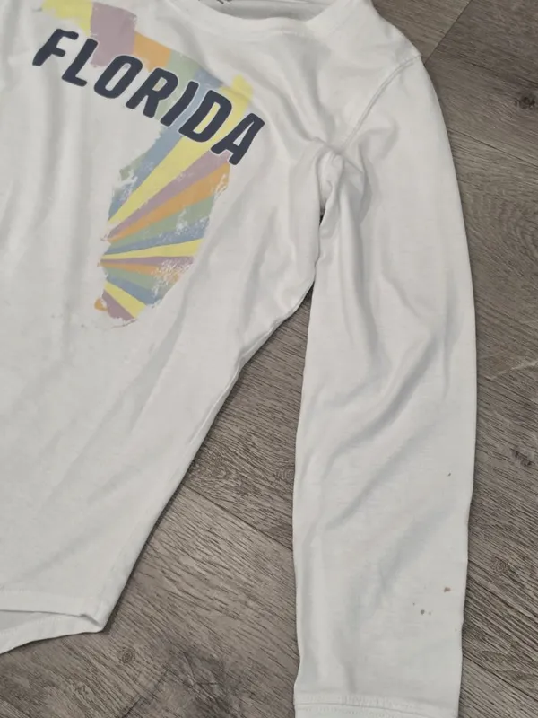 Florida Map Print White Long Sleeve T-Shirt By State Of Mine Size M - Image 5