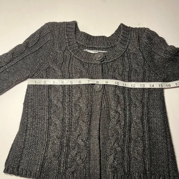 Vintage Charcoal AE Short Sleeve Babydoll Cardigan‎ 2 Button Twilight Core Sz S - Image 7