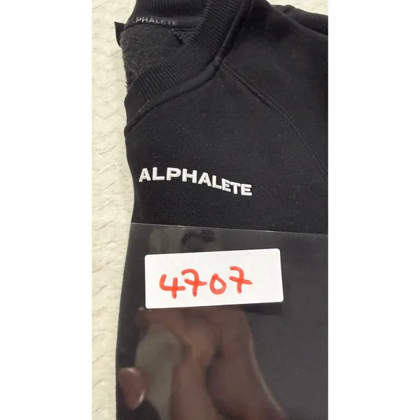 Alphalete Women Black Cropped Sweatshirt Logo Raglan Fleece XS 4707 - Image 6