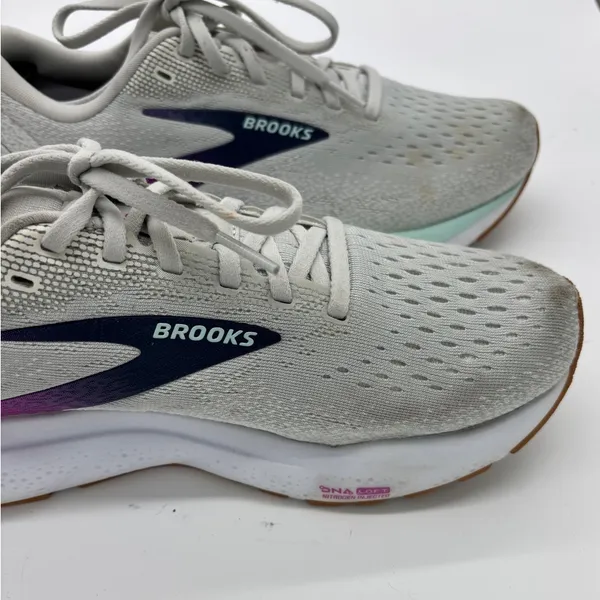 Brooks Ghost 16 Womens Running Shoes Grey Pink Mint Size 8.5 - Image 3
