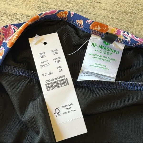 NWT J. Crew Liberty Halter cutout one-piece in painted block print BH510 Sz‎ 24 - Image 6