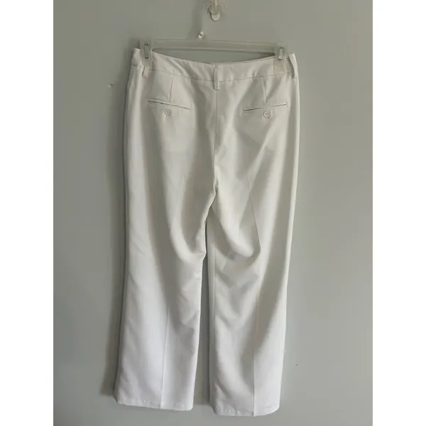 Dressbarn White Career Pants‎ Business Casual Trousers Straight Leg 10 - Image 2