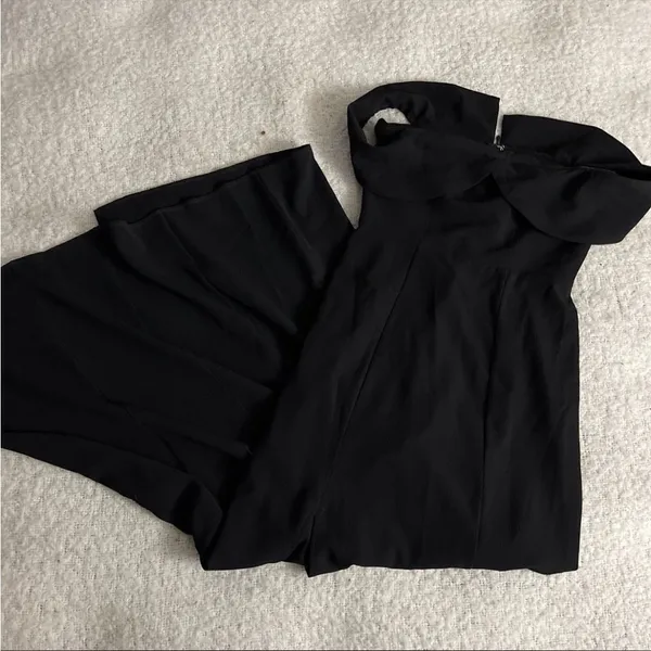 Show me your mumu upton off shoulder solid black high slit‎ maxi dress xxs - Image 8