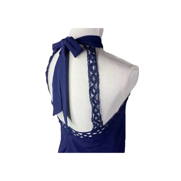 Lulus Any‎ Sway Shape or Form Navy Lace Halter Dress -Medium - Image 6