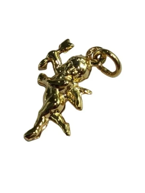 Gold-Tone Angel Cupid Charm Pendant For Jewelry Making Or Necklace Accent A402 - Image 3