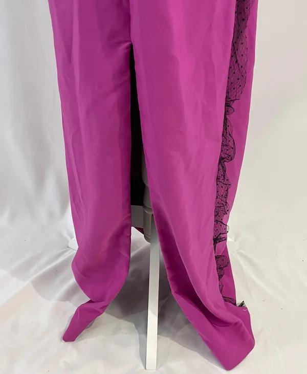 JS Collections New Hayley One Shoulder Column Evening Gown Cerise Black - Image 14