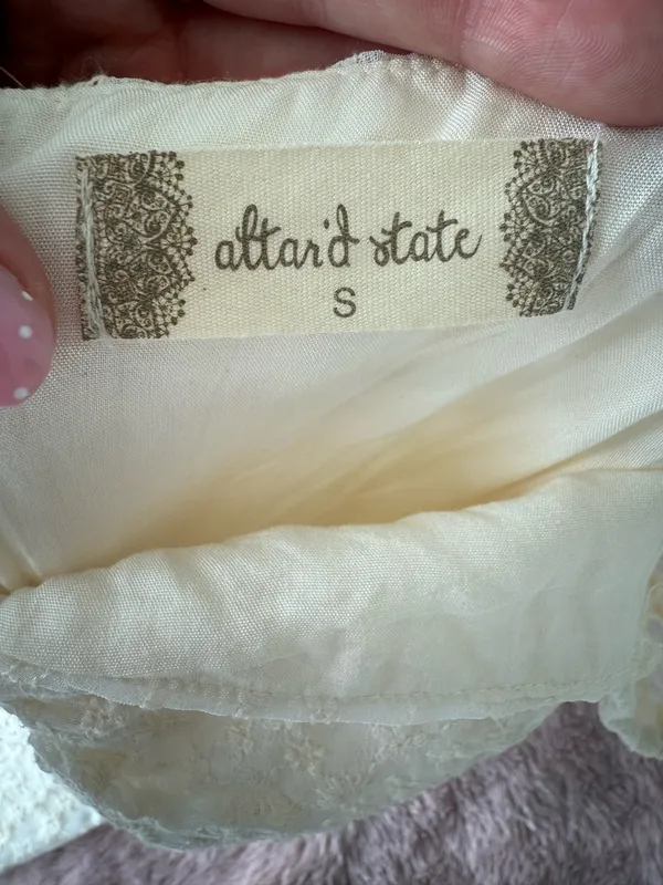 Altar'd State Mini Dress Off-White - Image 3