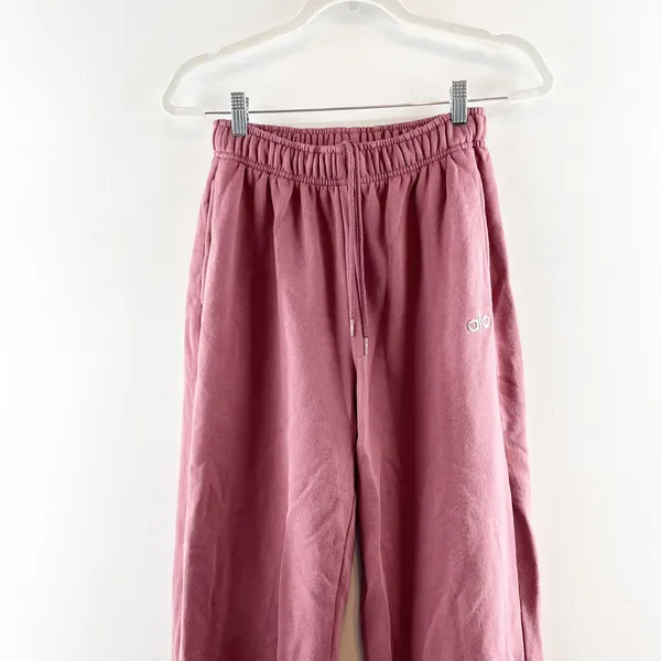 Alo Accolade Straight Leg Sweatpants Burgundy Truffle XXS - Image 6