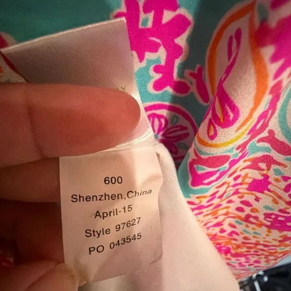 Lilly Pulitzer 100% Silk Small Mid Thigh Pink Seashell Border Print Shift Dress - Image 11