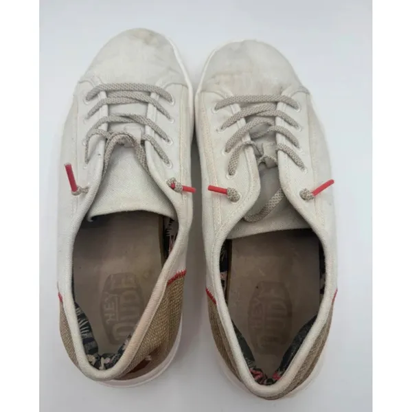 Hey Dude Cody Craft Linen Sneakers White Slip On Casual Size Wide 10 40600-100 - Image 3