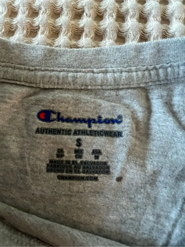 Champion Gray Crop Top with Maroon Sacred Heart University Print - Image 3