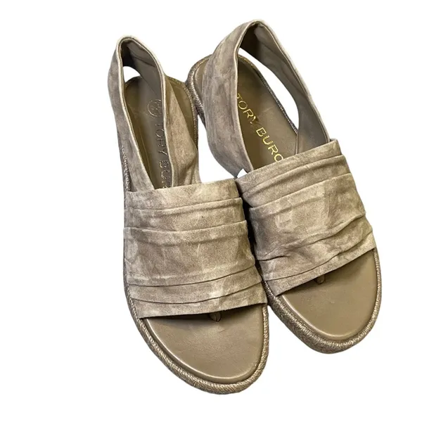 Tory Burch Gathered Slingback Strap Coastal Suede Espadrille Sandals Size 7.5 - Image 2