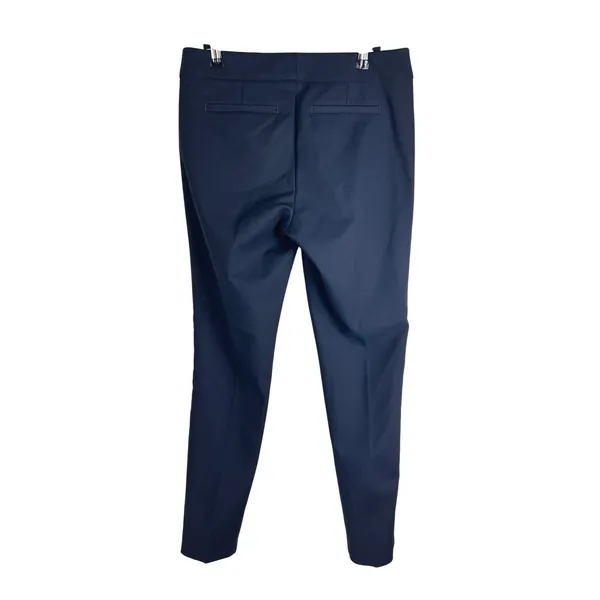 ecru Rivington Navy Tux Stripe Velvet Trim Slim Ankle Pants Size‎ 4 Stretch - Image 2