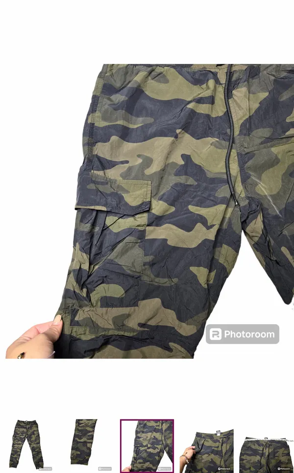 Pink by Victoria's Secret Camo Green Cargo Jogger Pants - Image 3