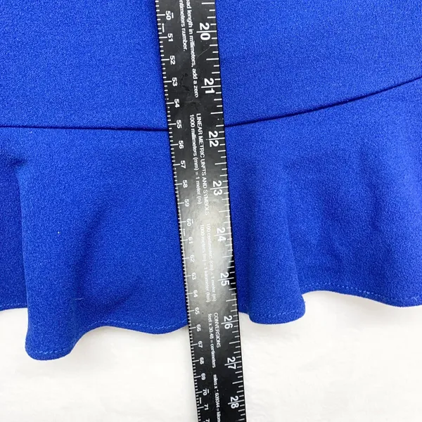 Hello Molly Ruffle Mini Dress Womens Size 8‎ Royal Blue Cocktail Party Polyester - Image 3