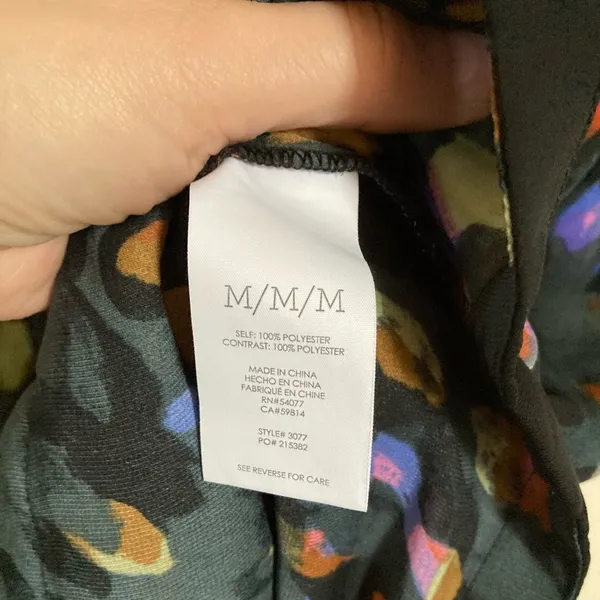 *CAbi Flaunt Faux Wrap Black Multicolor Abstract Pattern Tank Blouse #Gr - Image 4
