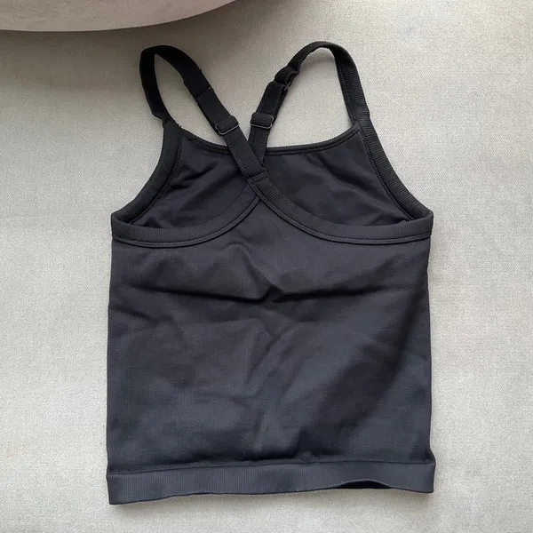 Alo Yoga Seamless Ribbed Favorite Full Length Bra Tank Black XS - Image 4
