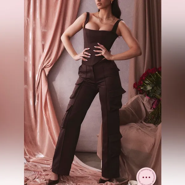 Host‎ of cb Daria cargo chocolate trousers pants NWOT size XS - Image 7